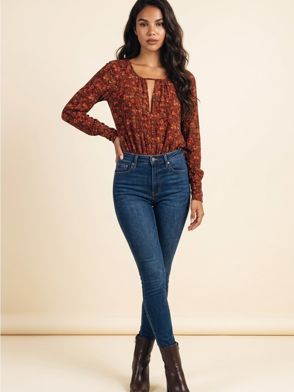 Free People Floral Body Suit